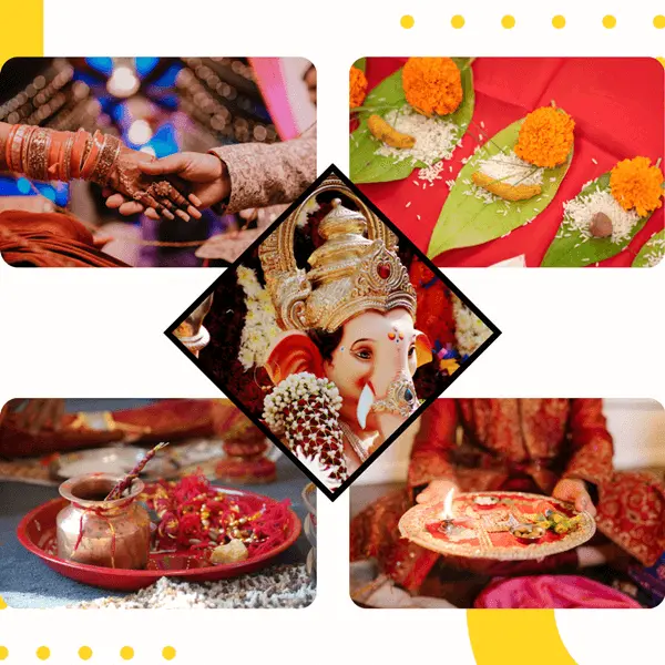 Karmakanda Vedic rituals and sacred Puja ceremony with traditional Homa fire offering